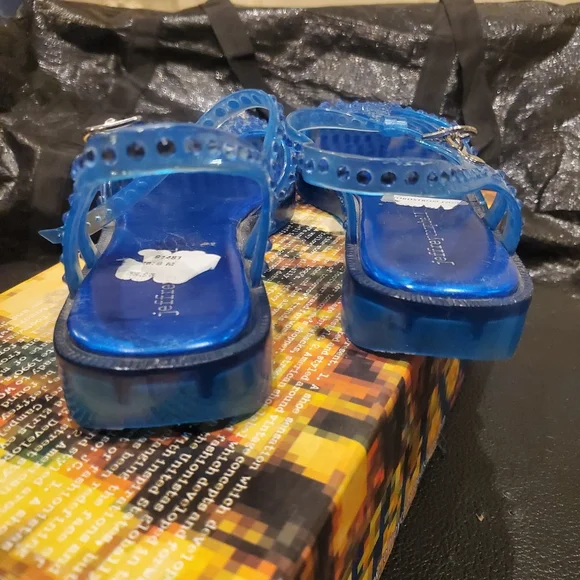 JEFFREY CAMPBELL Rhinestone Jelly Sandals 8 - Picture 6 of 10